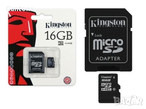 Kingston memory card  MicroSDHC Class 10 - 16 GB, снимка 1