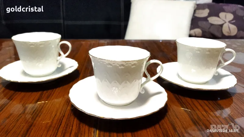 Стар български костен порцелан Бононя Ралица чаши за чай , снимка 1