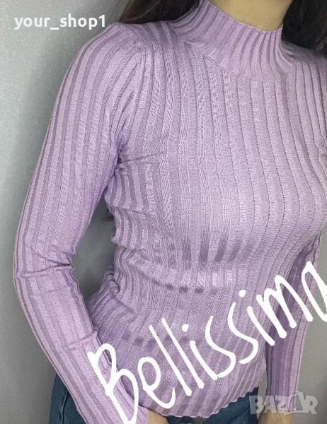 Ефектна дамска блуза тип полу поло , снимка 1