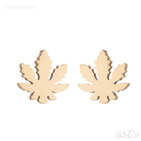 RD 451 Марихуана в златисто листо листенце медицинска стомана безплатна доставка подарък, снимка 1