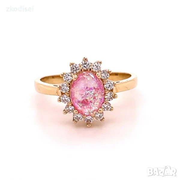 Златен дамски пръстен 3,20гр. 14кр.проба:585 размер:56 модел:29558-6, снимка 1