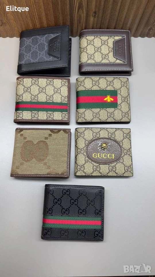 портмоне от естествена кожа в кутия Gucci , снимка 1