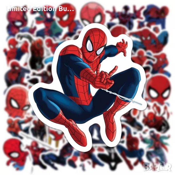 УНИКАЛНИ 50 бр. неповтарящи се стикера Spider Man, снимка 1