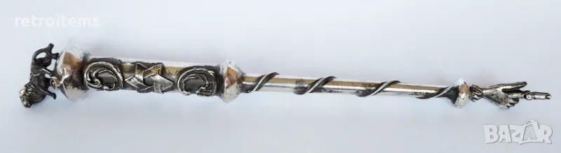Царска Русия.Юдейски сребърен показалец за четене на Тора, снимка 1