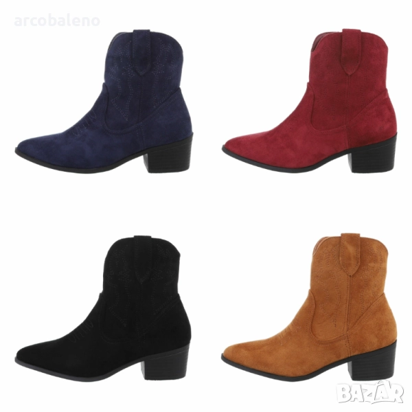 Дамски уестърн и байкърски ботуши, 3цвята, снимка 1
