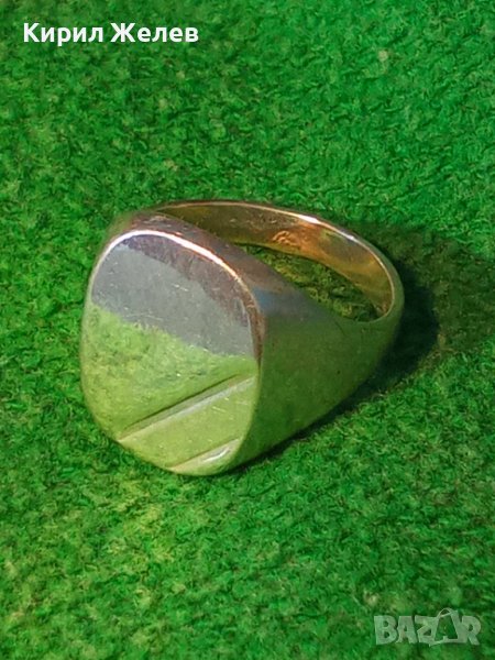 АРИСТОКРАТИЧЕН МАСИВЕН СРЕБЪРЕН ПРЪСТЕН ПОЛИРАНО до ОГЛЕДАЛЕН БЛЯСЪК СРЕБРО 925 РЪЧНА РАБОТА 38744, снимка 1