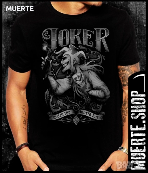 Черна тениска с щампа JOKER WWB, снимка 1