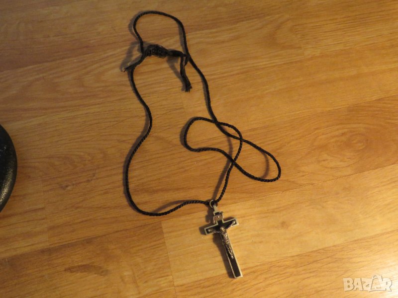 Стар  бронзов кръст разпятие от Божи гроб, разпятие Христово - внос от Израел, Йерусалим, снимка 1