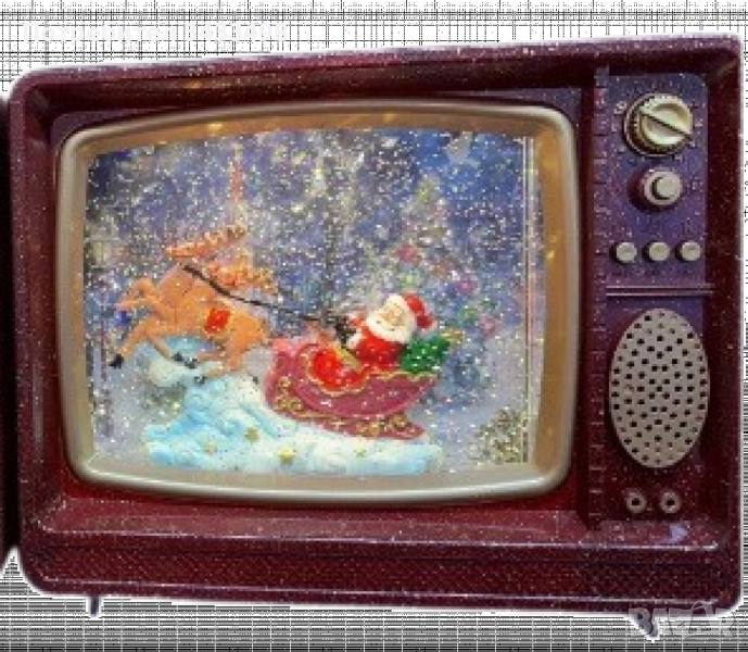 Коледен ретро телевизор - декорация, снимка 1