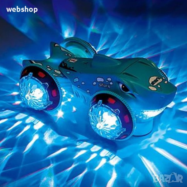 Музикална кола Въртяща се Акула Stunt Car Drift 360 със звук и светлина , снимка 1