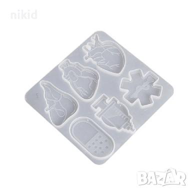 6 Медицински медицина лекарски докторски зъб силиконов молд форма фондан шоколад гипс смола декор, снимка 1