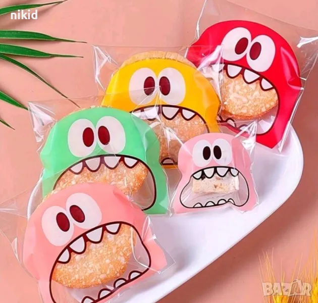 50 бр голяма уста опаковъчни пликчета торбички за дребни сладки ръчна изработка, снимка 1