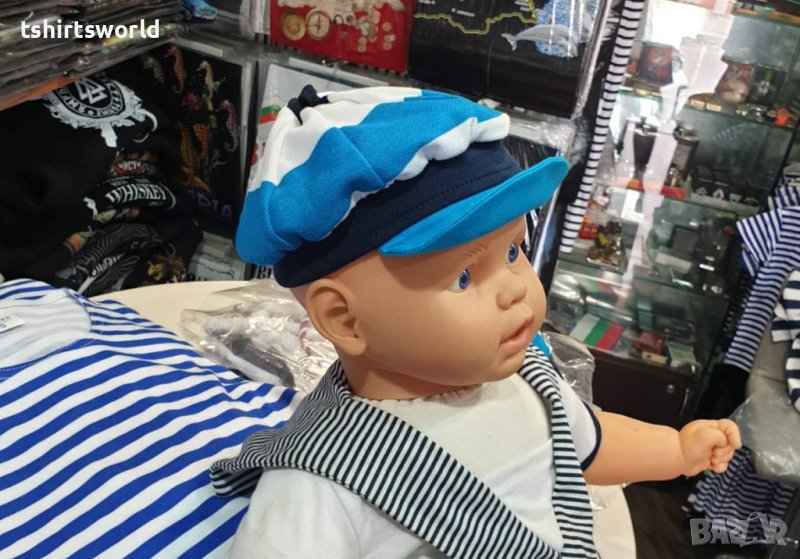 Нова бебешка моряшка шапка тип LACOSTE с козирка, от 6 месеца до 2 години, снимка 1