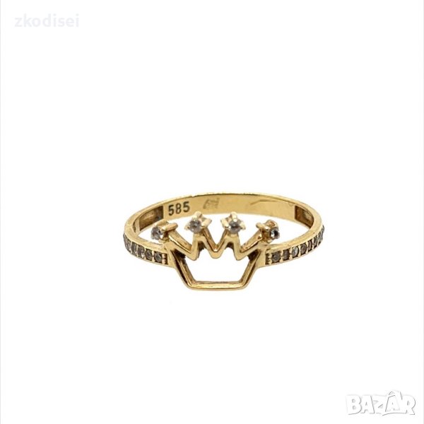 Златен дамски пръстен 1,70гр. размер:56 14кр. проба:585 модел:22375-1, снимка 1
