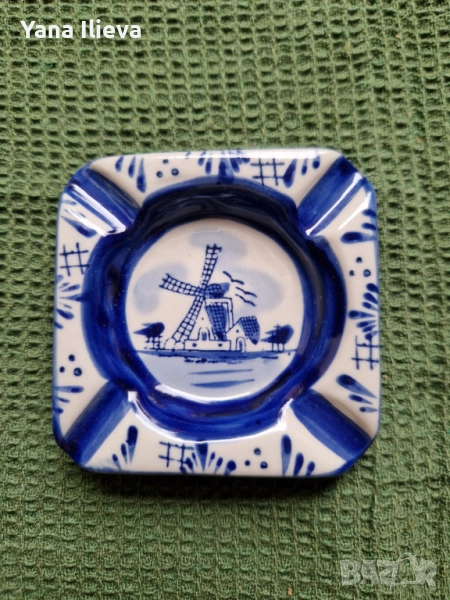 Малък пепелник Delft – ръчно рисуван, снимка 1