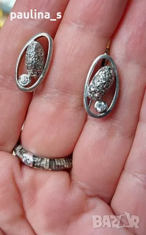 Четири чифта / Винтидж от СБХ / Масивни сребърни обеци английски клипс / проба 925 и Житен клас , снимка 12 - Обеци - 35616022
