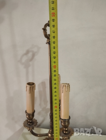 Стара настолна лампа тип свещник, снимка 2 - Настолни лампи - 44836195