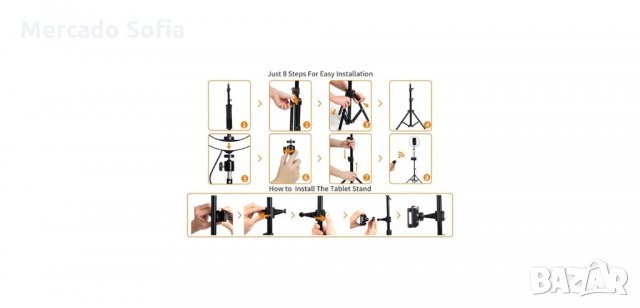 Регулируема ринг лампа с трипод и 120 LED лампички, Deluxe, снимка 5 - Селфи стикове, аксесоари - 34434436