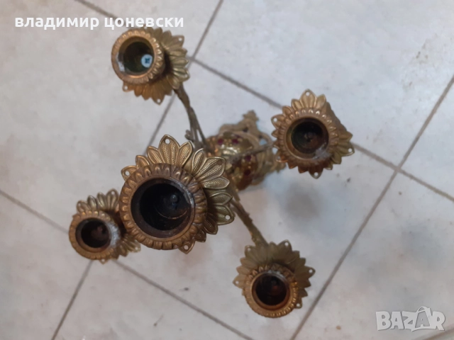 Стар френски свещник от 19 век, снимка 2 - Антикварни и старинни предмети - 52262470