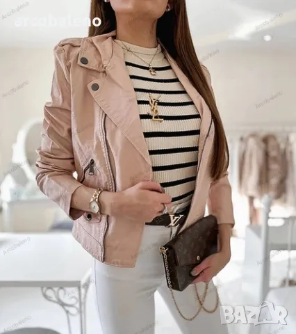 Ликвидация! Дамско мотоциклетско яке Tricia от еко кожа, 6цвята , снимка 2 - Якета - 48981611