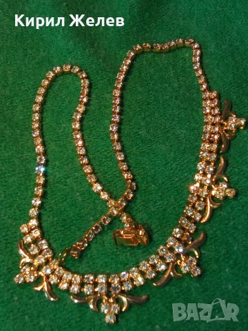 ПРЕКРАСНО НЕЖНО ПОЗЛАТЕНО СТИЛНО КОЛИЕ с ИСКРЯЩИ ЦИКОНИ АРИСТОКРАТИЧНО БИЖУ 19292, снимка 3 - Колиета, медальони, синджири - 32241082