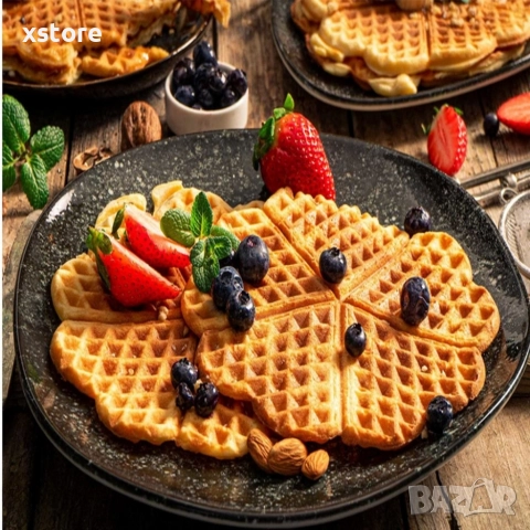 Гофретник с терморегулатор и незалепващи плочи – перфектни гофрети всеки път, снимка 5 - Гофретници - 52690244