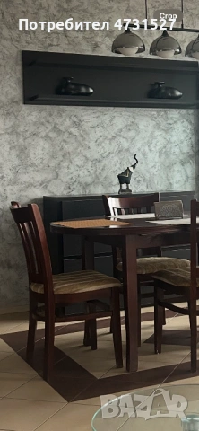 Трапезна маса с 6 стола, снимка 2 - Столове - 53401437