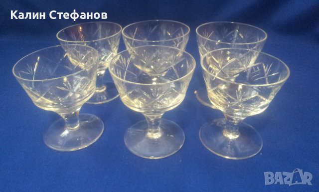 Кристални чаши за ликьор, коняк, концентрат, столче - 6 бр, снимка 1 - Чаши - 40978752