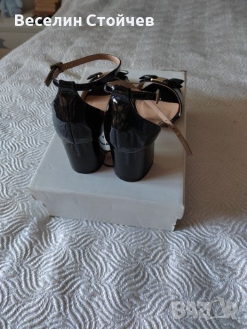 Дамски кожени сандали на ток Emporio Werner, черни, номер 36 (22.5 см.)., снимка 4 - Сандали - 41503378