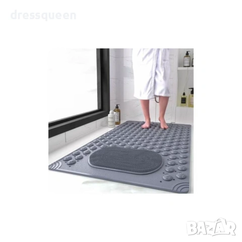 4597 Гумирана постелка за баня 2-в-1: С релаксиращ масажор и пълна защита против хлъзгане