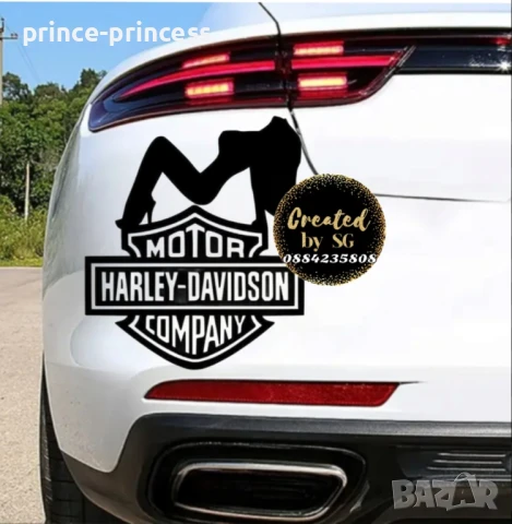 Стикер за кола Мотор Harley-davidson, снимка 1