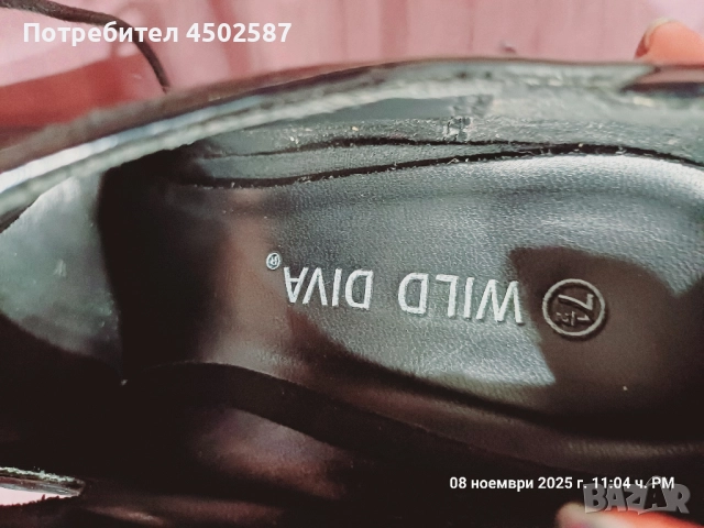 Черни обувки в връзки и 15 см ток, снимка 13 - Дамски обувки на ток - 52949125