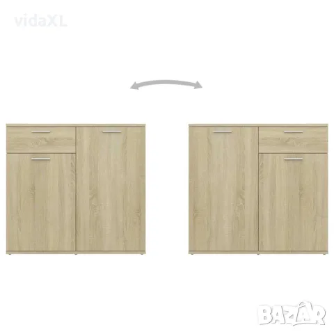 vidaXL Бюфет, дъб сонома, 80x36x75 см, инженерно дърво, снимка 5 - Бюфети - 56147840