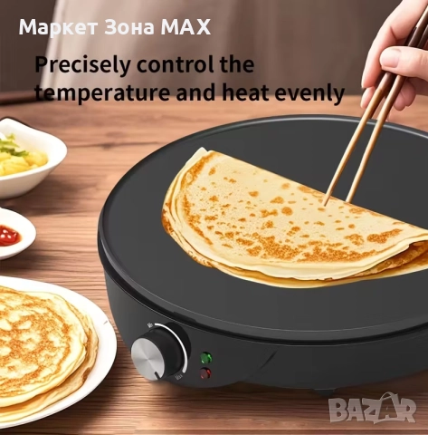 Електрически уред за палачинки и ролки яйца – 30 см, незалепващо покритие, снимка 8 - Други - 52893268