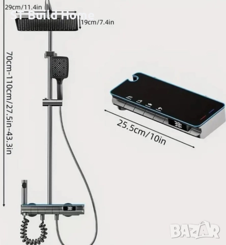 Луксозна Душ Система с Дигитален Дисплей и LED Светлини, снимка 7 - Душове - 51486857