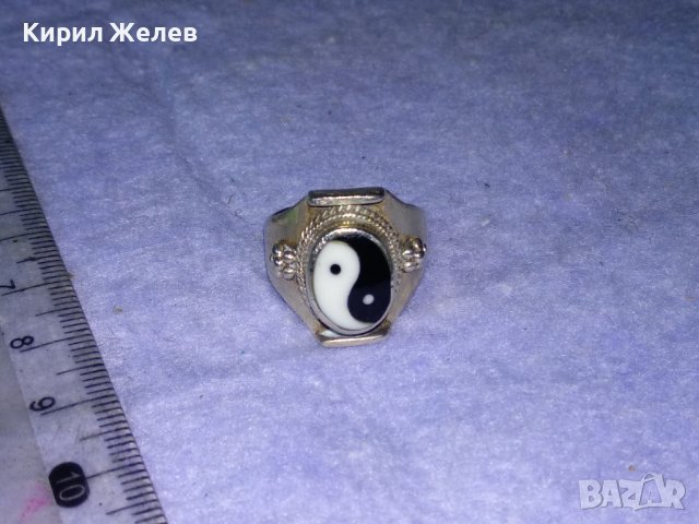 ИН и ЯН Емайлиран СРЕБЪРЕН ПРЪСТЕН ВИСОКА ПРОБА СРЕБРО Стара ХУДОЖЕСТВЕНА РЪЧНА ИЗРАБОТКА 38434, снимка 9 - Антикварни и старинни предмети - 41387553
