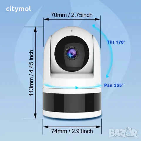 Смарт Wi-Fi Камера – Работи с Tuya / Smart Life (многоезино меню), снимка 4 - IP камери - 56163256