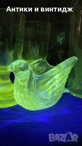 Ураново стъкло, снимка 3 - Други ценни предмети - 50724831