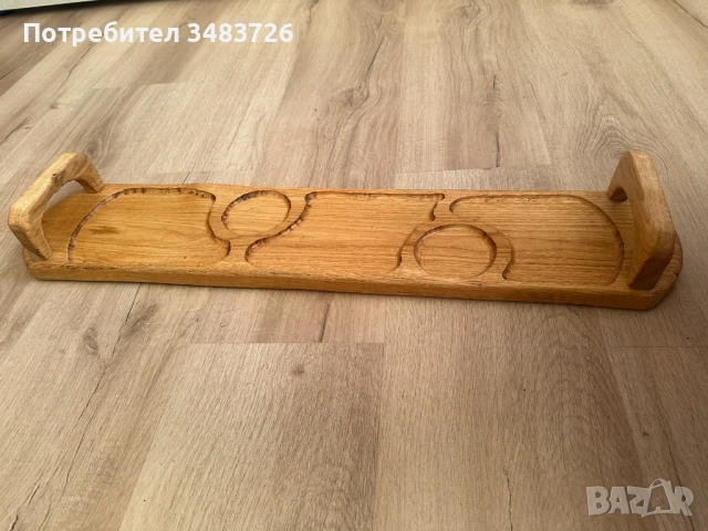 Плато за мезета с дървени дръжки 