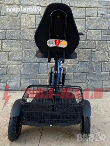  Електрическа триколка MPM-303C,48V/750W+КРАЧНА СПИРАЧКА-Голяма удобна седалка с облегалка-2025г , снимка 4 - Мотоциклети и мототехника - 40030796