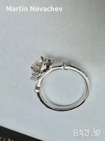 Сребърен пръстен с мойсанит (Диамант) 0.5 карата, снимка 7 - Пръстени - 52370503