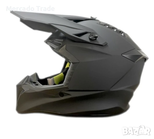 Детска кросова каска Mercado Trade, XS, S размер, Черен мат