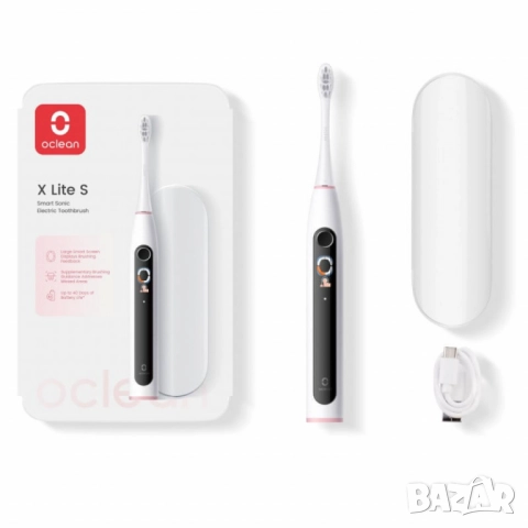Електрическа четка за зъби Oclean X Lite 20 Set, 1бp накрайник, 5 режима, Калъф, снимка 5 - Друга електроника - 51947962