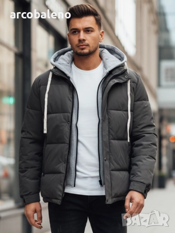Мъжко зимно ватирано яке с качулка, 4цвята , снимка 17 - Якета - 52478204