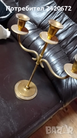 бронзов свещник, снимка 2 - Други ценни предмети - 52571013