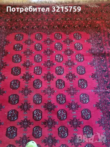 19С Рядък антикварен голям вълнен килим Бухара, 280х200см., снимка 6 - Антикварни и старинни предмети - 47812584