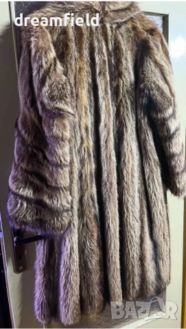Дълго палто от естествен косъм