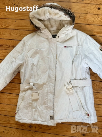 Дамско бяло яке Geographical Norway Expedition вятърустойчиво и водоустойчиво Ххл, снимка 2 - Якета - 52086999
