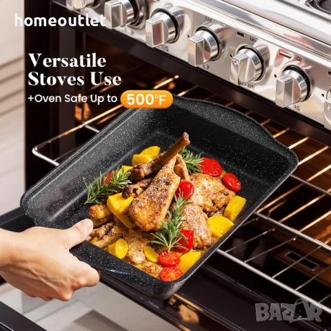 ПРОМОЦИЯ Комплект съдове за готвене с гранитно покритие, 17 части KITCHEN ACADEMY KA-CS01-014-BLACK, снимка 5 - Съдове за готвене - 52824199