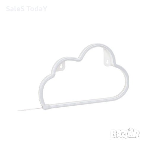 Нощна лампа за стена, LED, неоново осветление облаче, с USB 29.5x18.3cm, снимка 3 - Лампи за стена - 42626074